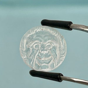 20pcs Vintage Carved Monkey Face Pressed Glass 20pc