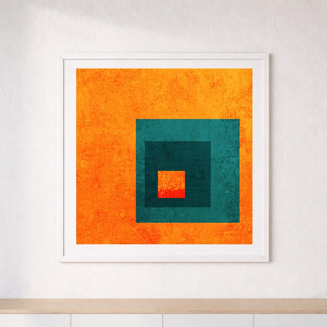 Inner Square Structure – Geometric Abstract Wall Art, Modern Minimal ...