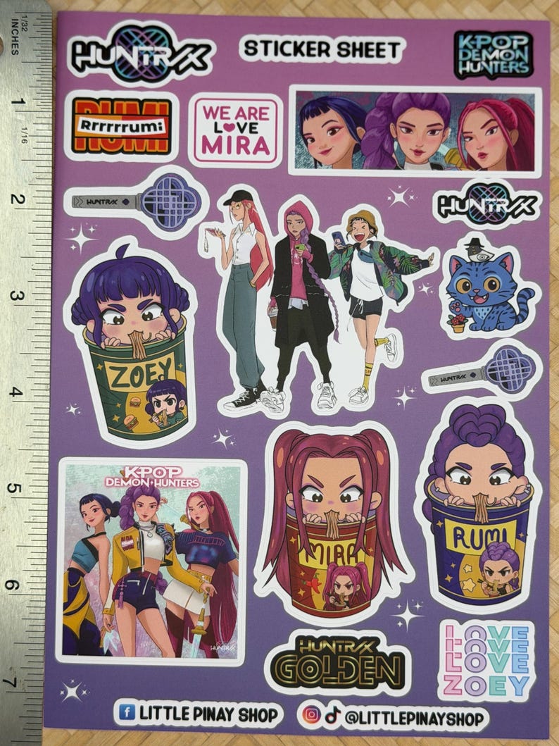 Kpop Girls , Rumi,mira,zoey – Waterproof Vinyl PVC Sticker Sheets (5.2 ...