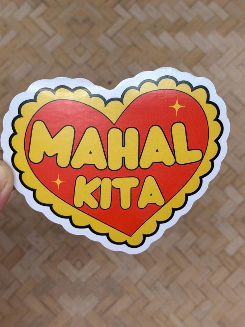Mahal Lettering Tagalog Design Mahal Kita Sticker Pack – Filipino Heart Sticker & License Plate Style ...