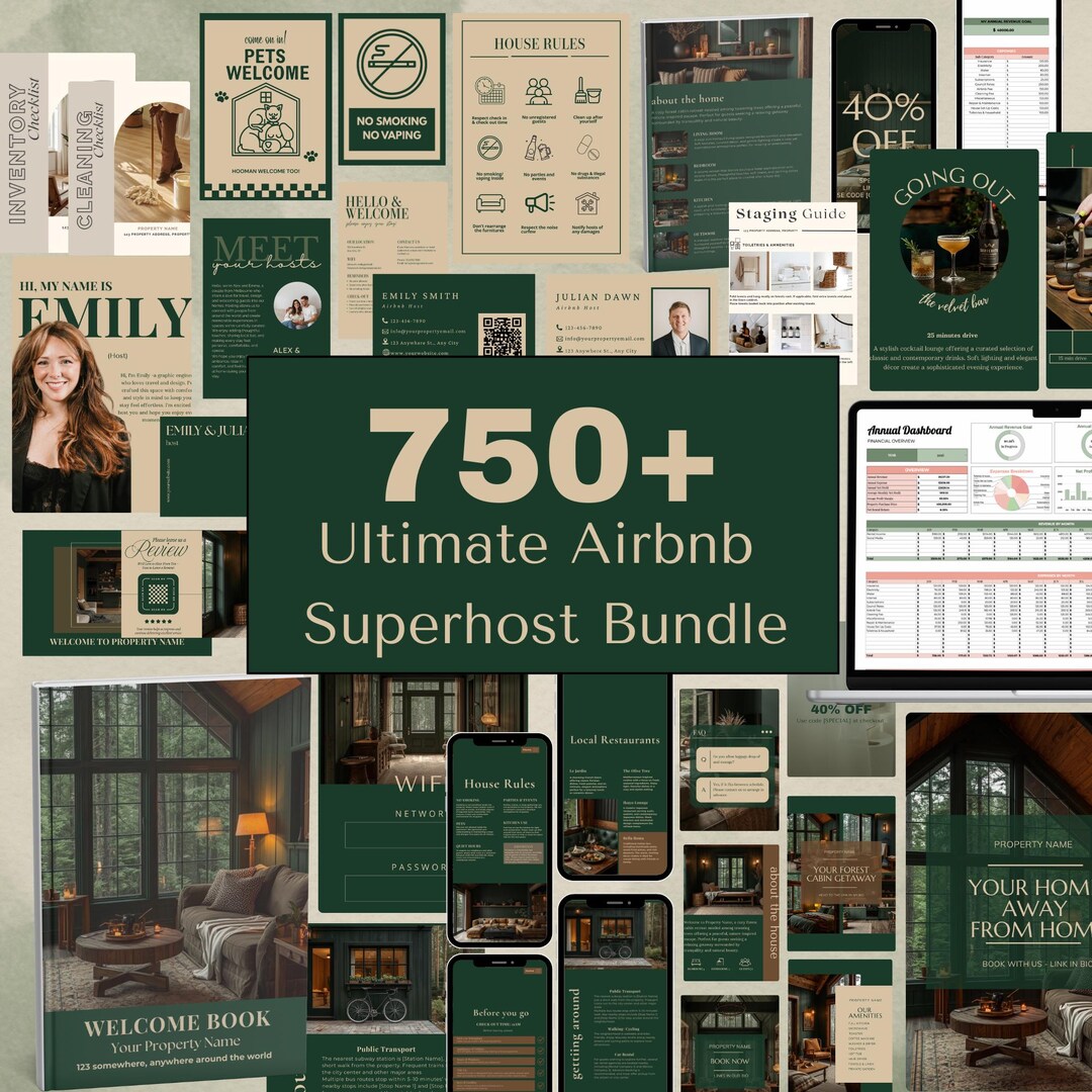 Airbnb Host Bundle Cabin Airbnb Templates Airbnb Welcome Guide Digital ...