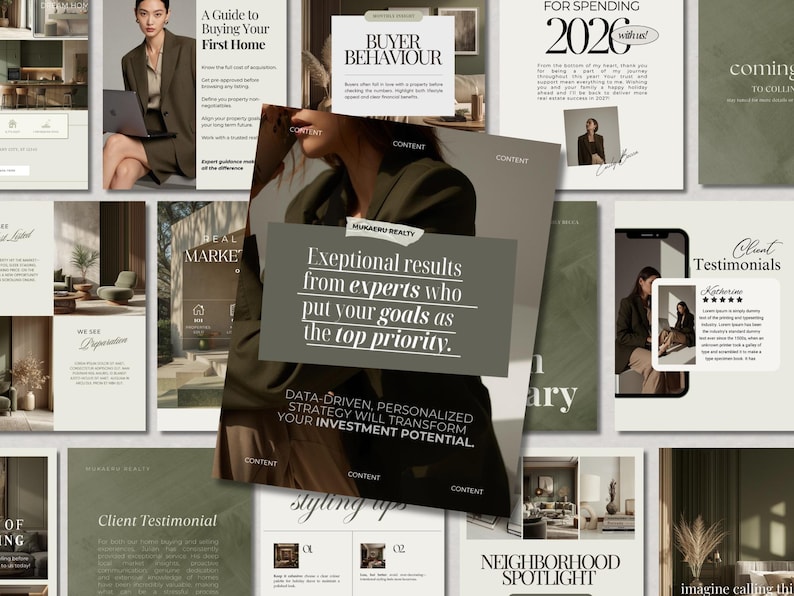 500 luxury real estate Instagram template bundle for realtors including Instagram posts, Instagram portrait designs, Instagram storie, Real estate instagram reels carousel layouts for premium branding, property marketing and high-end social media content creation. Luxury Realtor Instagram Templates, Luxury Realtor Olive Green Instagram Template Bundle. Social media branding kit for luxury realtor and real estate agents modern aesthetic design. Real Estate Agent, Broker, Property Developer Kit