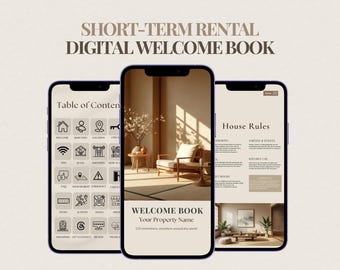Airbnb Welcome Book Template Editable Canva Welcome Guide Airbnb Host Bundle Vacation Rental House Manual VRBO Guestbook Airbnb Guidebook