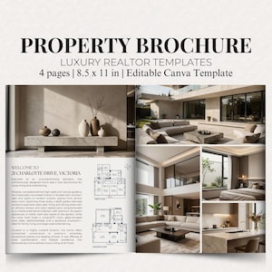 Brochure immobilière Brochure annonce de luxe Brochure immobilière Annonce présentation Flyer pour agent immobilier Marketing immobilier Modèle Canva