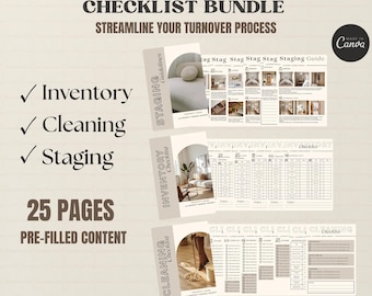 Airbnb Guest Turnover Checklist Bundle Template Inventory Checklist Cleaning Checklist VRBO Checklist Vacation Rental Property Checklist
