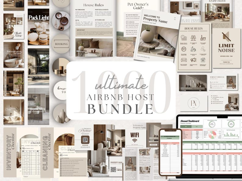 1000 Airbnb Host Bundle Templates Airbnb Welcome Book STR Signs Airbnb ...