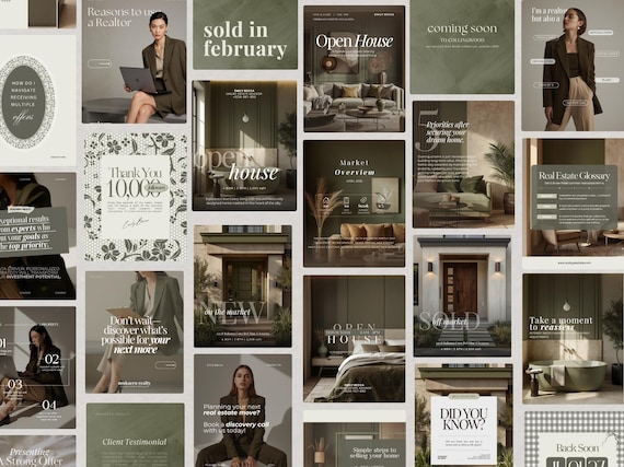 1000+ Real Estate Instagram Template Luxury Realtor Posts, Stories Reels Aesthetic Social Media Marketing & Branding Agent Canva Templates