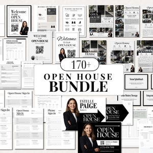 Real Estate Open House Bundle Open House Flyer, Sign In Sheet, Welcome Sign, Directional Sign, Feedback Form Realtor Open House Marketing