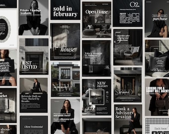1000+ Real Estate Instagram Templates Luxury Realtor Posts Stories Reels Instagram Social Media Marketing & Branding Agents Canva Templates