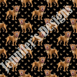 Dogue de Bordeaux naadloze patroon