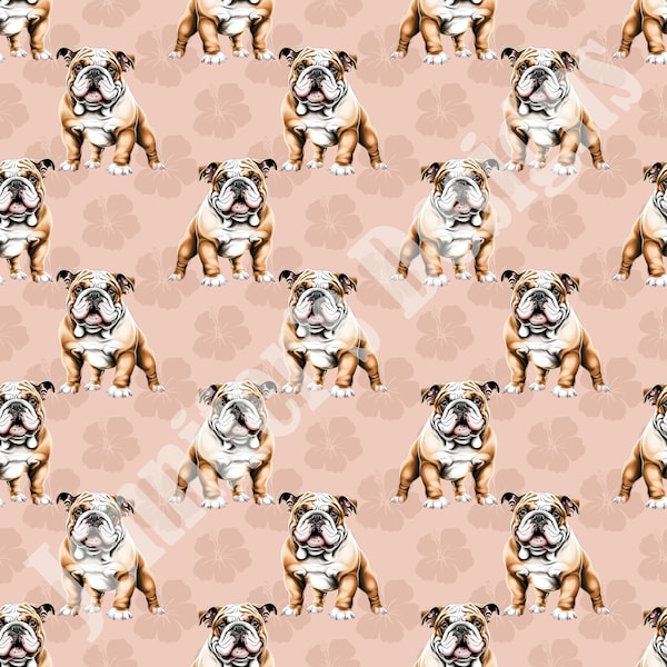 Bulldog Seamless Pattern