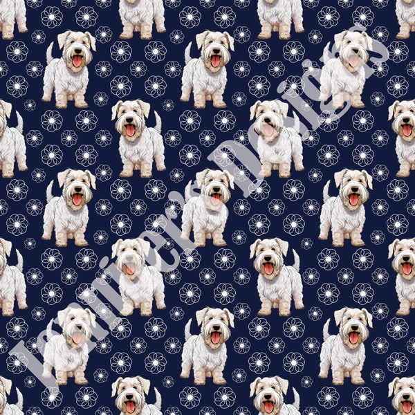 Sealyham Terrier Seamless Pattern
