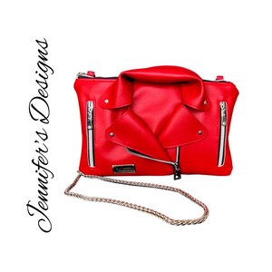 Red Biker Crossbody Clutch