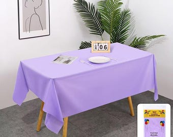 Lavender Plastic Tablecloth – Disposable and Reusable Party Cover for Events - Free shipping 35 and up!