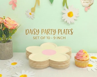 Daisy Flower Shaped Plates – 10/pack, Spring Party Decor, Floral Birthday Plates, Baby Shower, Garden Party Supplies -Free Shipping 35 & up!