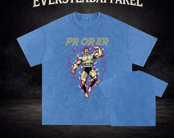 PR OR ER Gym Shirt, Vintage Washed Bodybuilder Graphic Tee, Oversized Pump Cover