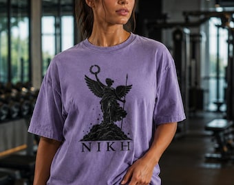 NIKH Victory Tee | Vintage Washed Cotton | Greek Goddess Fitness Shirt