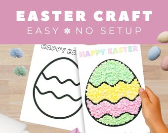 Easter Egg Tissue Paper Craft Activity, Fine Motor Skills Art Project, Preschool Kindergarten Spring Holiday Craft, April Classroom Art
