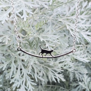Silver Cat Necklace. Gift For Mom, Kids, Anniversary, Birthday, Christmas. Cat Lover