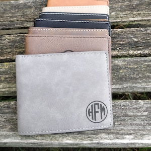Cartera personalizada. Cuero, grabada con láser. Viajes, bodas, regalo para padrinos de boda, papá, aniversario, novio, cumpleaños, Navidad, personalizada