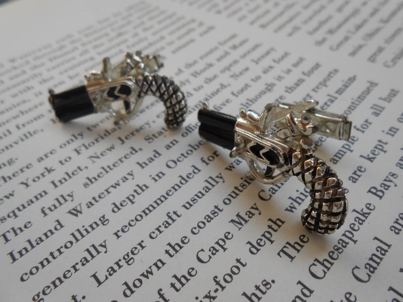 Flintlock Gun Cufflinks Dad. Vintage Double Barrel Men/'s Wedding Anniversary Groomsmen Gift Groomsmen