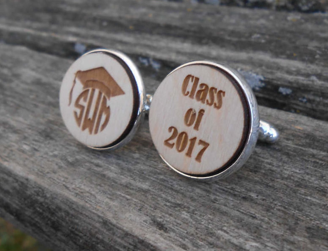 PERSONALIZED Graduation Cufflinks. Grad Gift, Monogram, Custom. Class ...