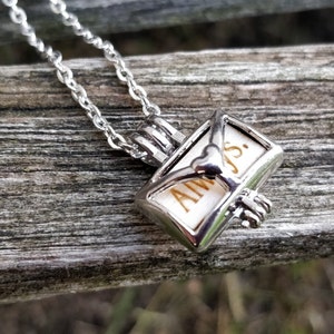 Personalized Envelope Locket Necklace. CHOOSE YOUR WORDS. Wedding, Groom Gift, Anniversary, Birthday, Valentine.