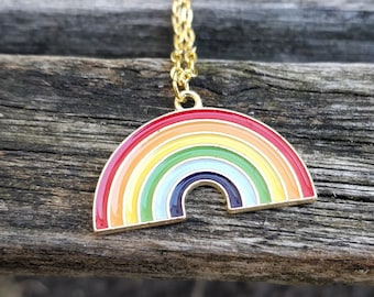 Rainbow Necklace. Gift For Anniversary, Birthday, Gay Pride, Gift For Girls. Birthday Favors