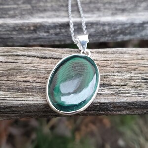 Green Malachite Necklace. Birthday Gift, Anniversary Gift. Gift For Mom. Malachite Pendant