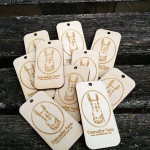 50 YOUR LOGO Tags. Custom Store Tags. Laser Engraved Wood. Custom Orders Welcome. image 3