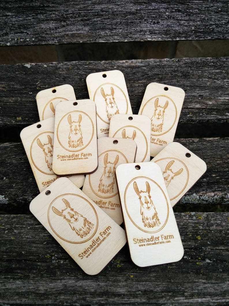 50 YOUR LOGO Tags. Custom Store Tags. Laser Engraved Wood. Custom Orders Welcome. image 3