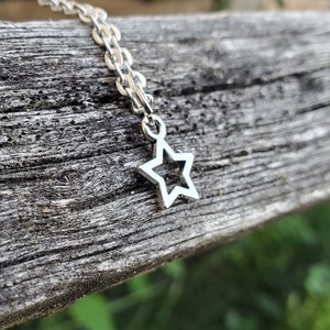 Silver Star Necklace. Gift For Mom, Girls, Wedding, Bridesmaids, Anniversary, Birthday, Christmas.