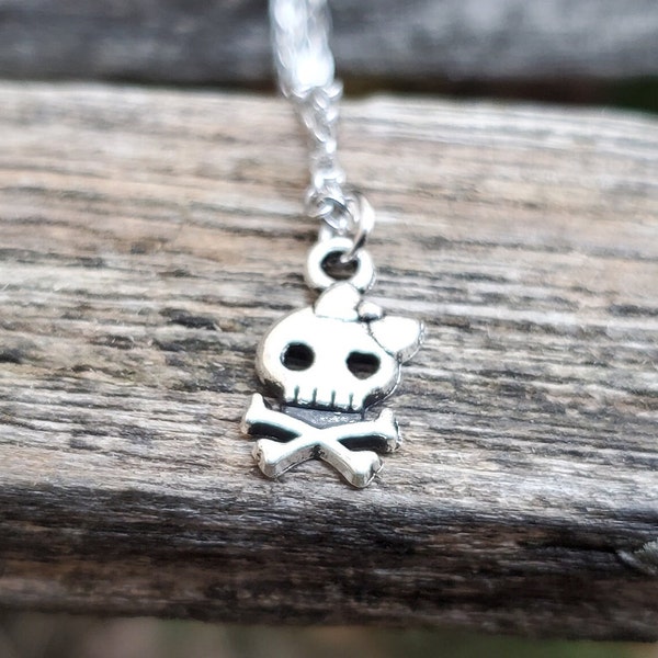 Girly Skull Necklace. Gift For Girls, Birthday, Gifts For Her, Skull & Crossbones