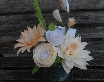 Custom Paper Bouquet. Crepe Paper Flowers. Perfect for First Anniversary, Weddings, Birthdays. Unique Gift.