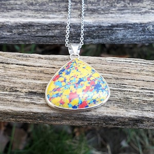 Mosaic Jasper Necklace. Gift For Mom, Women, Anniversary Gift. Birthday, Christmas.