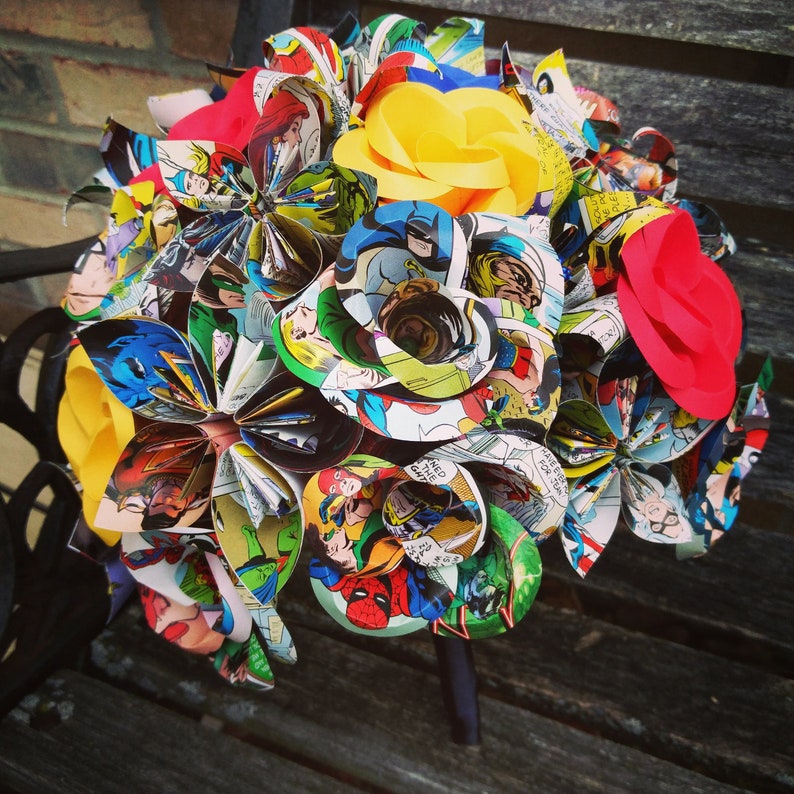 Custom COMIC BOOK Paper Flower Wedding Bouquets Bridesmaid Bride Custom Orders Welcome