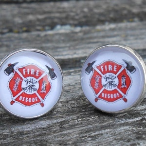 Firefighter Maltese Cross Cufflinks. Wedding, Christmas Gift, Dad. Groom, Anniversary, Birthday. Fire Fighter