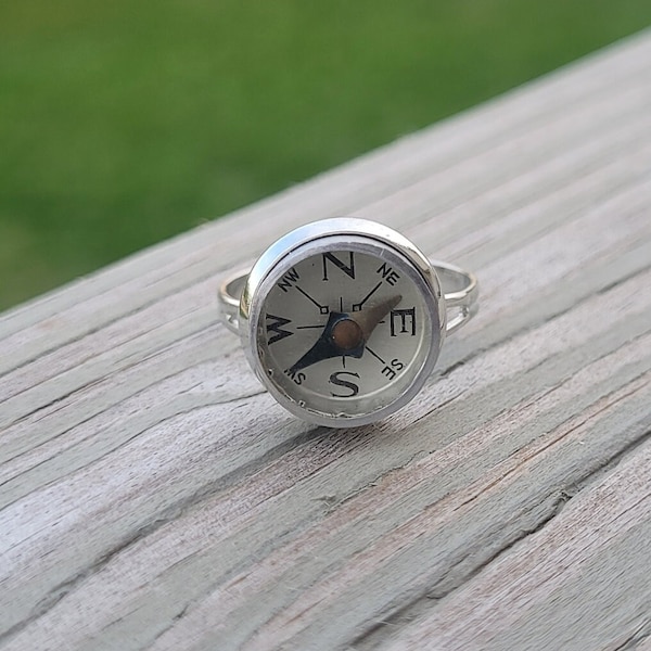 Compass Ring, Adjustable. Gifts For Women, Mom, Kids, Boys, Anniversary Gift. Travel, Steampunk