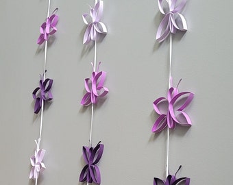 Butterfly Garland. Choose Your Amount & Colors. Wedding, Baby Shower Decoration, Girls Room Decorations