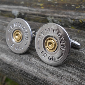 Shotgun Shell Cufflinks, 12g. Wedding, Groomsmen Gift, Dad. Christmas, Anniversary, Birthday, Unique Gift. Rifle, Gun, Bullet