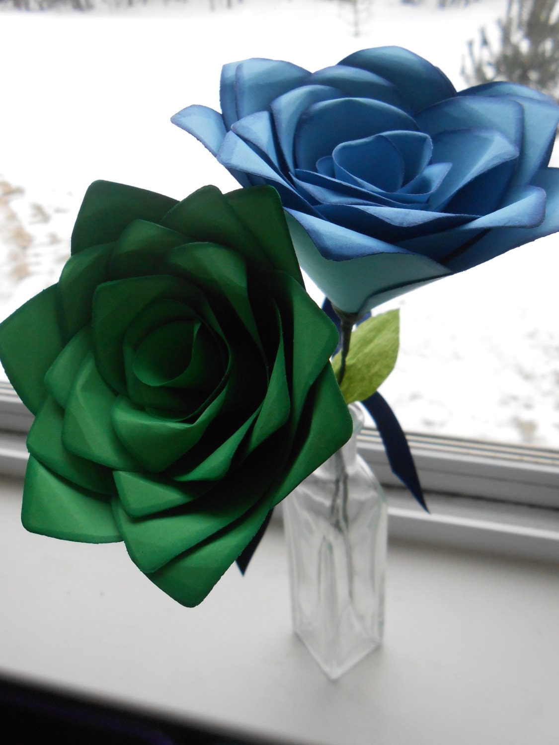 Two Paper Roses. CHOOSE YOUR PAPER First Anniversary - Etsy