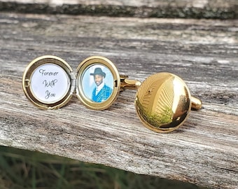 Foto Locket Manschettenknöpfe. Hochzeit, Herren, Jubiläum, Vatertag, Weihnachtsgeschenk, Papa, Geburtstag. Foto Manschettenknöpfe