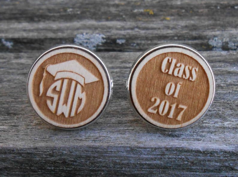 PERSONALIZED Graduation Cufflinks. Grad Gift, Monogram, Custom. Class ...