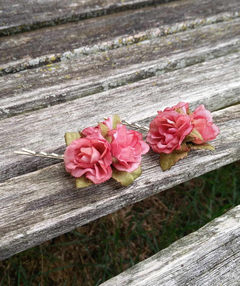 Pink Rose Hair Pieces Set of Two. Perfect for A Bride Flower Etsy