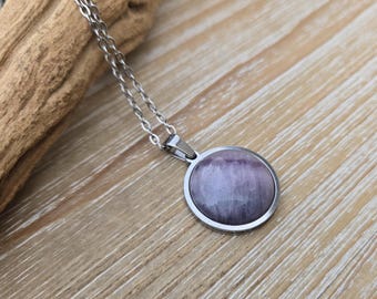 Fluorite Stone Necklace. Gift For Her, Gift For Mom, Anniversary Gift, Birthday, Christmas, Mother's Day. Purple & Green