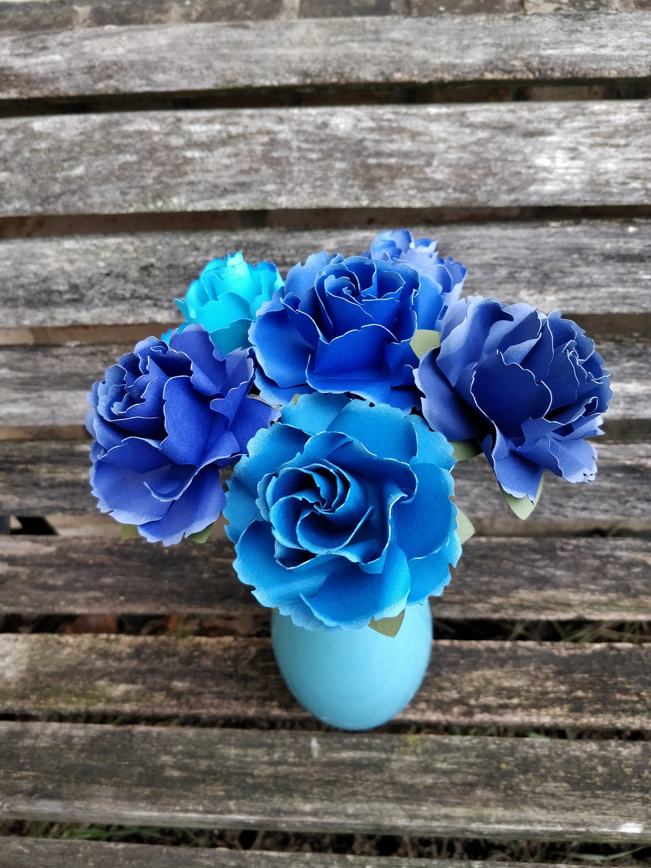 Blue Ombre Wild Roses, Half Dozen. or CHOOSE YOUR COLORS. Centerpiece ...