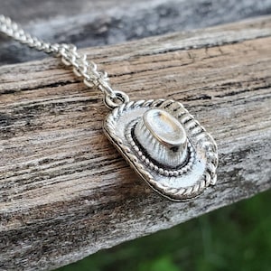 Cowboy Hat Necklace. Gift For Mom, Dad, Kids, Anniversary, Birthday, Christmas.