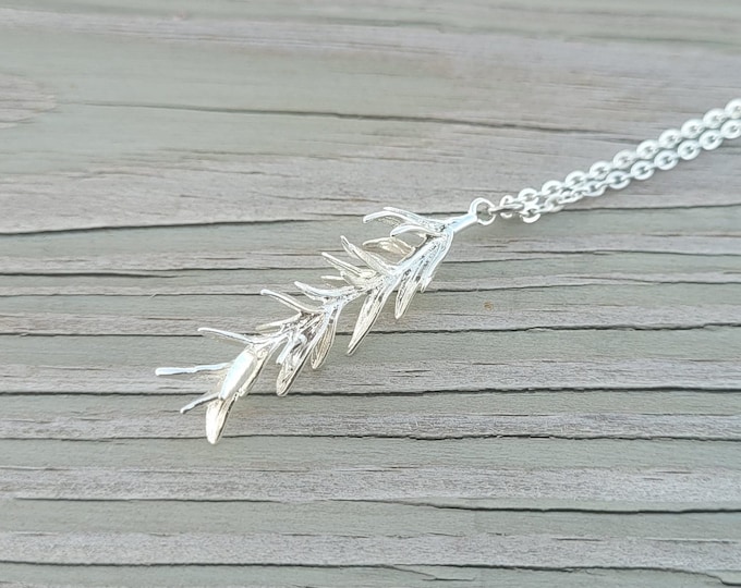 Gold Rosemary Necklace / Herb Necklace / Rosemary Herb / Gold Etsy