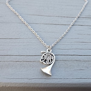 French Horn Necklace. Musician Gift, Anniversary Gift, Birthday Gift. Music Necklace, Music Gift