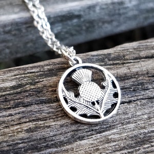 Thistle Necklace, Silver OR Gold. Wedding Gift, Bridesmaid, Mom, Anniversary Gift. Birthday. Scotland.